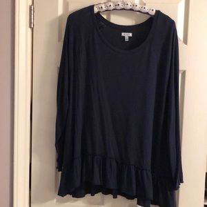 Navy peplum top
